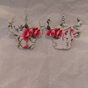 Floral Cow Earrings